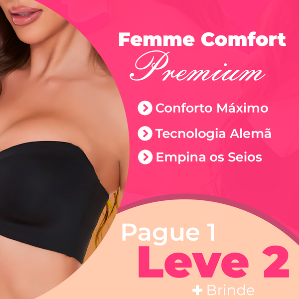 Sutiã Femme Comfort™ Premium: Conforto e Sustentação Revolucionários Sem Alças!  [Pague 1 Leve 2]